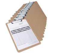 Rapesco 1608 Business Pack: 12 Standard Hardboard Clipboards, A5, Brown