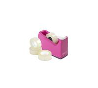 Rapesco 1621 300 Tape Dispenser and 4 Tape Rolls, Hot Pink