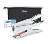 Rapesco 1626 Porpoise ONE Bypass Stapling Plier with 1000 Staples, Chrome | Includes Germ-Savvy Bag, Uses Staples Type 24 / 8mm for 2 to 45 Sheets