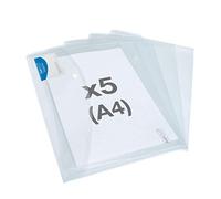 Rapesco 1629 ID Popper Wallet, A4+, Clear Transparent, Pack of 5