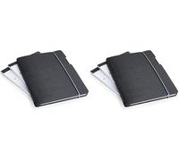 Rapesco 1637 Conference Portfolio Folder and 3 x Refill Pads with 80 Sheets, A5, Black (Pack of 2)