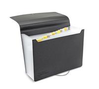 Rapesco 1638 13-Part Expanding File Folder with Antibacterial Protection, A4, Black