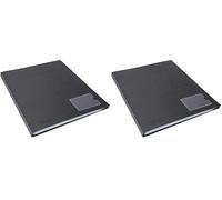Rapesco 1650 Germ-Savvy Antibacterial, Hardcover Polypropylene Presentation Folder 36 Pockets A4, Black (Pack of 2)