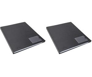 Rapesco 1650 Germ-Savvy Antibacterial, Hardcover Polypropylene Presentation Folder 36 Pockets A4, Black (Pack of 2)