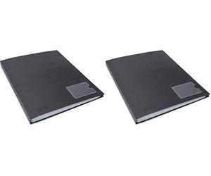 Rapesco 1651 Germ-Savvy Antibacterial, Hardcover Polypropylene Presentation Folder 50 Pockets A4, Black (Pack of 2)