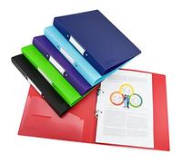 Rapesco 1659 2-Ring Binder with Antibacterial Protection, 35 mm Spine, A4, Assorted Colours, Pack of 6