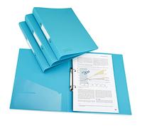 Rapesco 1664 2-Ring Binder with Antibacterial Protection, 35 mm Spine, A4, Aqua, Pack of 4