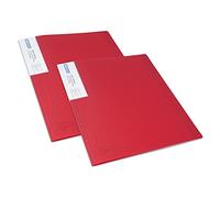 Rapesco 1676 Presentation Folder, 40 Pockets, A4, Red, Pack of 2 | Germ-Savvy Antibacterial Protection