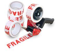 Rapesco 1682 Germ-Savvy Antibacterial 960 Packing Tape Dispenser with 5 ‘Fragile’ Packing Tapes