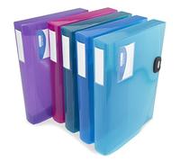 Rapesco 1690 Rigid Box File, 40 mm Spine, A4, Transparent Assorted Colours, Pack of 5