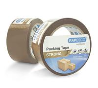 RAPESCO 1696 Strong Packing Tape 50mm x 60m, Brown, Pack of 2