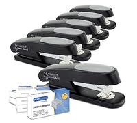 Rapesco 1734 Business Pack: 6 Germ-Savvy Antibacterial ECO Sting Ray Staplers, 20 Sheet Capacity, and 6 Boxes of 1000 24/6 mm Staples, Black