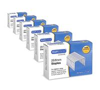 Rapesco 1735 Business Pack: 26/6mm (No.56) Galvanised Staples, 6 Boxes of 5000