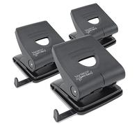 Rapesco 1738 Business Pack: Germ-Savvy Antibacterial 827-P 2-Hole Punch, 30 Sheet Capacity, Black, Pack of 3