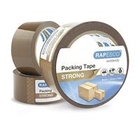 Rapesco 1750 Strong Packing Tape 50mm x 60m, Brown, Pack of 3