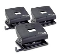 Rapesco 1757 Business Pack: ECO 2-Hole Punch, 22 Sheet Capacity, Black, Pack of 3