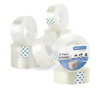 Rapesco 1807 Transparent Adhesive Tape Rolls, 19 mm x 33 m, Clear Refills, Pack of 10