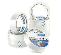 Rapesco 1808 Transparent Adhesive Tape Rolls, 26 mm x 66 m, Clear Refills, Pack of 8