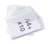 Rapesco 1816 ECO Popper Wallets, A4+, Clear Transparent, Pack of 10