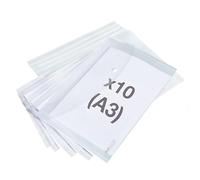 Rapesco 1817 ECO Popper Wallets, A3, Clear Transparent, Pack of 10