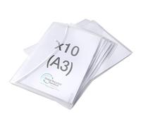 Rapesco 1817 ECO Popper Wallets, A3, Clear Transparent, Pack of 10