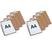 Rapesco 1821 Business Pack: 4 Heavy Duty Hardboard Clipboards, A4, Brown (Pack of 2)