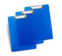 Rapesco 1822 Business Pack: 3 Clipboards, A4, Blue Frosted Transparent
