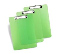 Rapesco 1823 Business Pack: 3 Clipboards, A4, Green Frosted Transparent