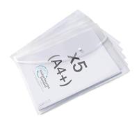 Rapesco 1840 ECO Popper Wallets, A4+, Clear Transparent, Pack of 5