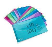 Rapesco 1844 ECO Recycled Popper Wallets, DL, Pack of 10