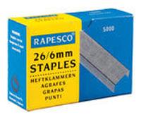 Rapesco Staples 26/6 S11662Z3 Steel Silver Pack of 5000 Staples