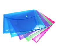 Rapesco Document folder A5 PP (Polypropylene) 18.4 (W) x 0.2 (D) x 24.4 (H) cm Assorted Pack of 5
