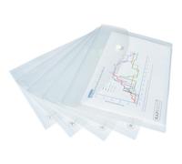 Rapesco ECO Recycled A5 Popper Wallet - Clear - Pack of 5