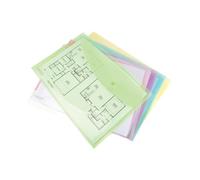 Rapesco Eco Recycled Popper Wallet A3 Assorted Pastel Transparent (Pack of 5) 0697
