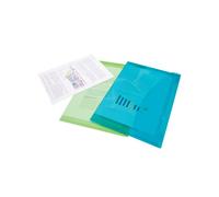 Rapesco Eco Recycled Popper Wallet A4+ Assorted Bright Transparent (Pack of 5) 0688