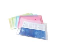Rapesco Eco Recycled Popper Wallet A4+ Assorted Pastel Transparent (Pack of 5) 0696