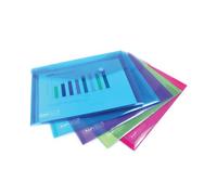 Rapesco Eco Recycled Popper Wallet A5 Assorted Bright Transparent (Pack of 5) 0689