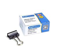 Rapesco FBC190B1 19 mm Foldback Clips, Black, Pack of 10