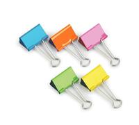 Rapesco FBC19COL 19 mm Foldback Clips, Assorted Colours, Pack of 10