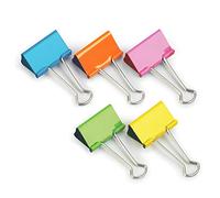 Rapesco FBC32COL 32 mm Foldback Clips, Assorted Colours, Pack of 10