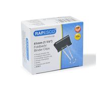 Rapesco FBC410B1 41 mm Foldback Clips, Black, Pack of 10