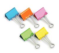 Rapesco FBC41COL 41 mm Foldback Clips, Assorted Colours, Pack of 10