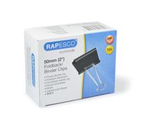 Rapesco Foldback Clips FBC500B1 – 50 mm Black – Pack of 10