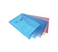 Rapesco Foolscap Assorted Bright Popper Wallets (Pack Of 5) -