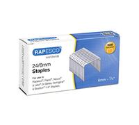 Rapesco Galvanised Staples 24/6 mm, Box of 20,000 - 20 Packs of 1,000 units