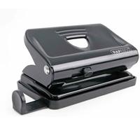 Rapesco PF810MB1 810 2-Hole Metal Punch with 12 Sheets Capacity, Black