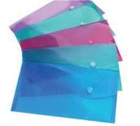 Rapesco Eco Recycled Popper Wallet DL Assorted Bright Transparent (Pack of 5) 0690