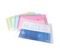 Rapesco 0696 Popper Wallets, A4+ / Foolscap, Assorted Pastel Transparent Colours, Pack of 5