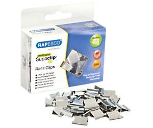 Rapesco Refill Clips Medium Supaclip Silver 4mm Pack of 200