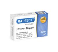 Rapesco S11661Z3 Type 26/6 mm Galvanised Staples, Pack of 1000